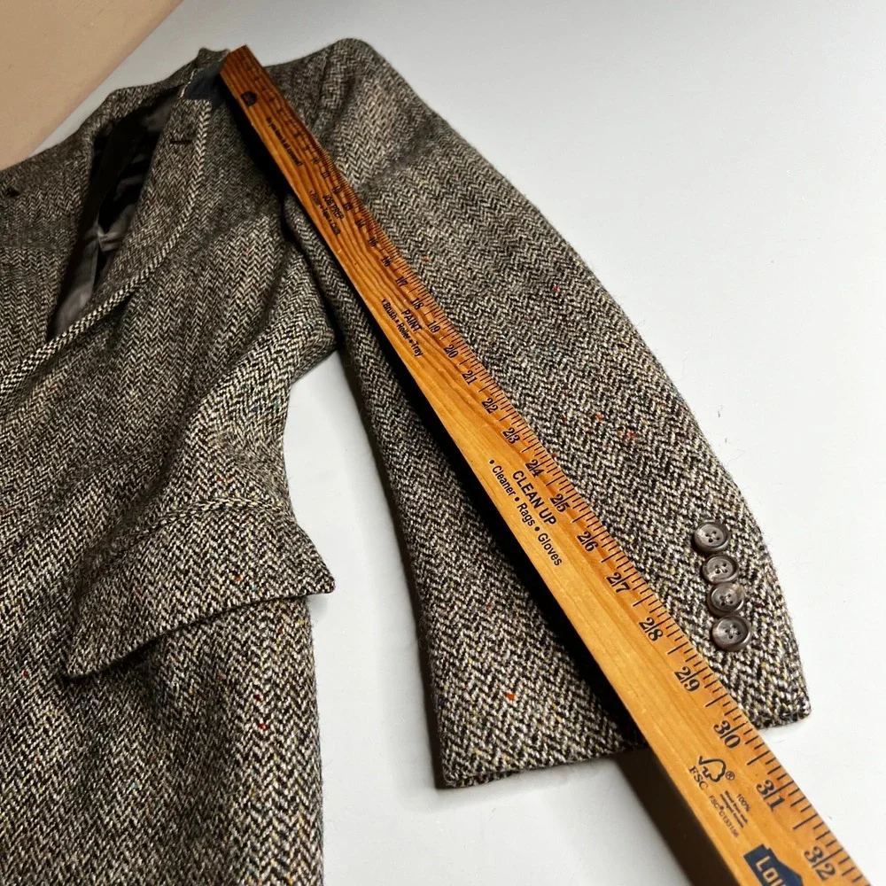 Polo Ralph Lauren Vintage Donegal Tweed Herringbone Blazer Wool Brown Mens 40R